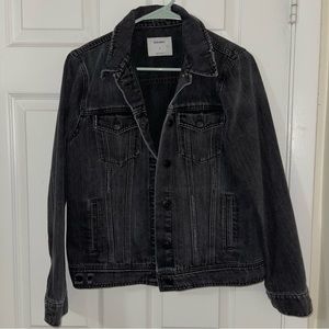 Old navy black wash denim distressed jacket